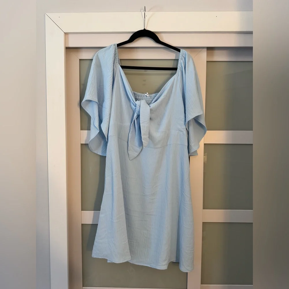 Women's Light Blue Mini Dress - Picture 2 of 3